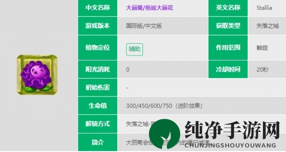 《植物大战僵尸2》大丽菊介绍